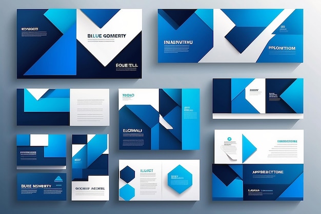 Moderne blaue Geometrie Abstract Box Elemente für Banner und Präsentation