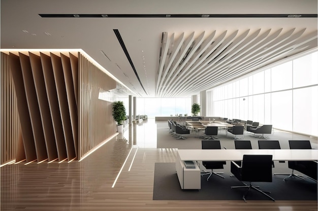 Moderne Büroinnenarchitektur Open Space generative ai
