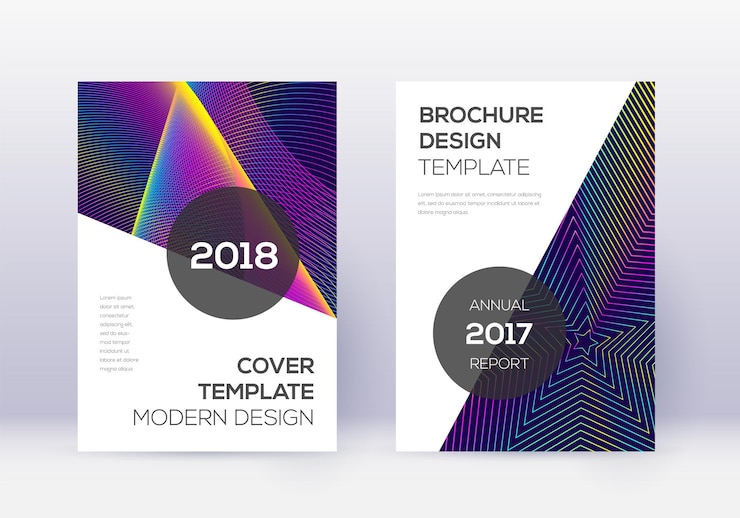 Foto moderne cover-design-vorlagen-satz regenbogen-abstract