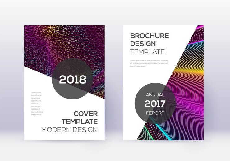 Foto moderne cover-design-vorlagen-satz regenbogen-abstract