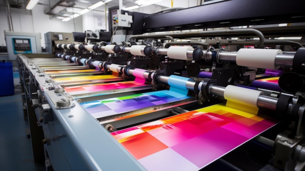 Moderne Druckmaschinen produzieren farbige Ausdrucke präzise