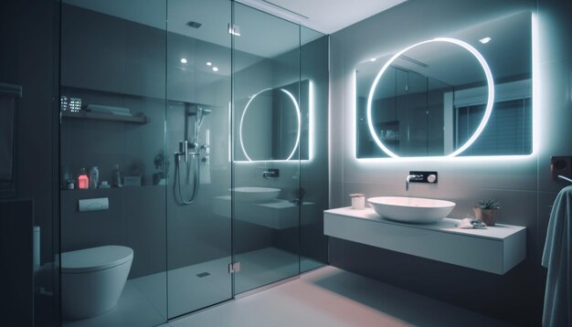 Moderne Eleganz im heimischen Badezimmerdesign mit Chrom-Waschtischarmatur von AI