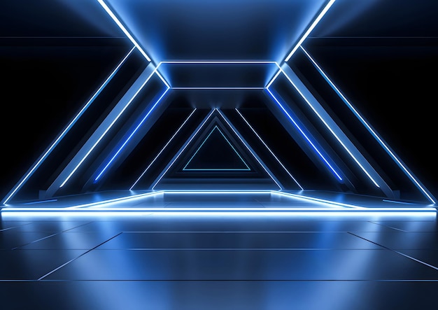 Moderne futuristische blaue Neonlichter Hintergrund