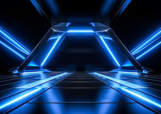 Moderne futuristische blaue Neonlichter Hintergrund