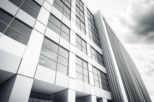 Moderne futuristische, minimalistische Geschäftsfassade Luxus-Büroimmobilien Hintergrundansicht