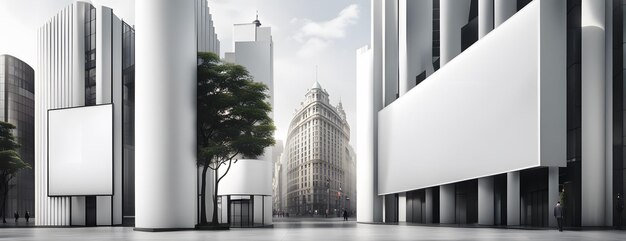 Moderne Gebäude mit leerer Werbetafel