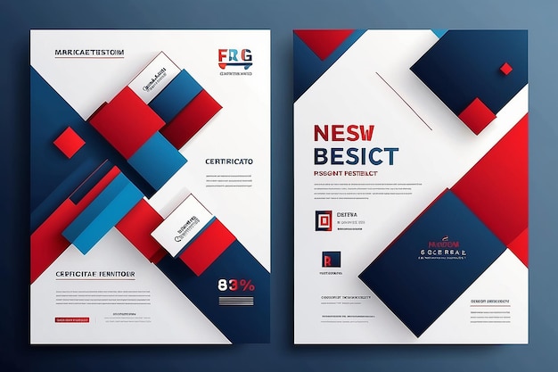 Moderne geometrische Eleganz Blau-Rot abstrakter Hintergrund für Corporate Design