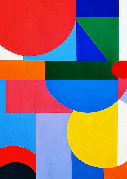 Moderne geometrische farbenfrohe Komposition aus der Mitte des Jahrhunderts