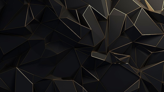 Moderne geometrische Tapeten-Schwarz- und Goldhintergrund 3D-Illustration