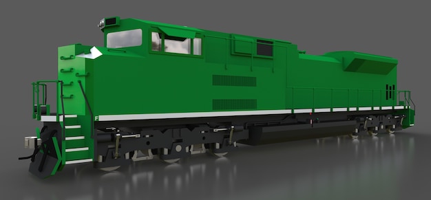 Moderne grüne Diesellokomotive mit großer Leistung