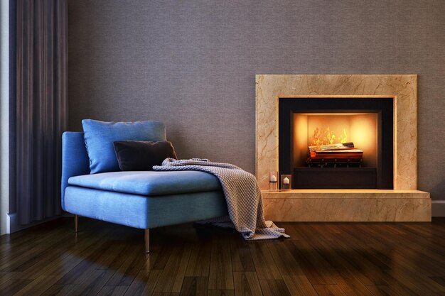 Moderne, helle Innenräume 3D-Rendering-Illustration