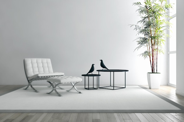 Moderne, helle Innenräume 3D-Rendering-Illustration