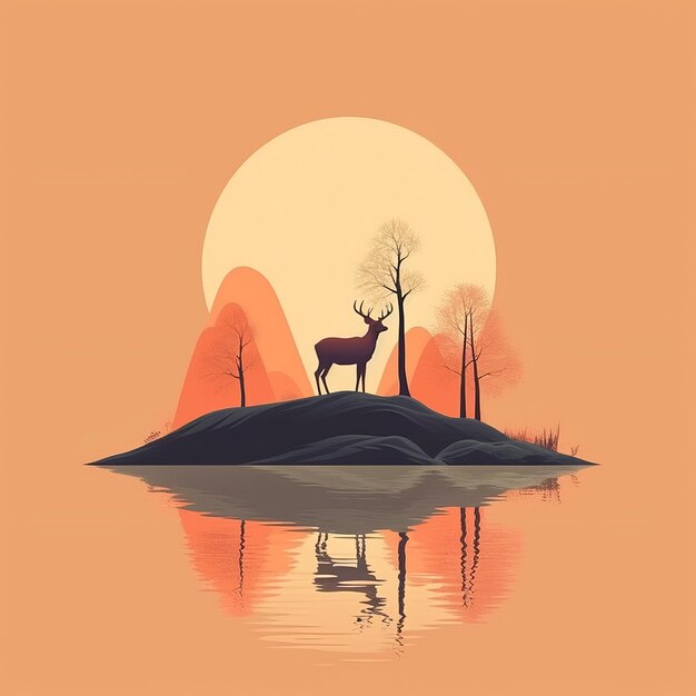 moderne Illustration einer Natur minimal