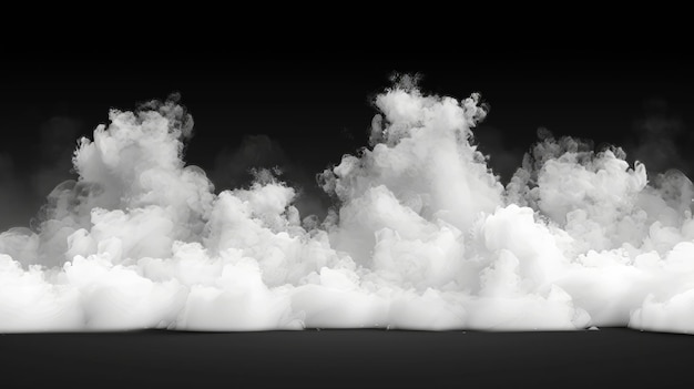 Moderne Illustration einer Rauchwolke auf durchsichtigem Hintergrund mit echter Nebelgrenze Meteorologisches Phänomen auf dem Boden