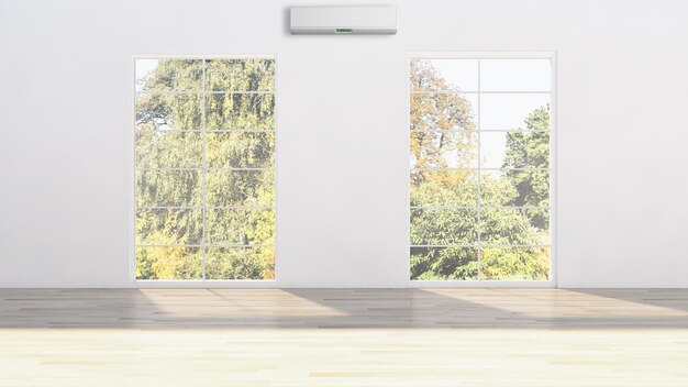 Moderne Innenwohnung mit Klimaanlage 3D-Darstellung