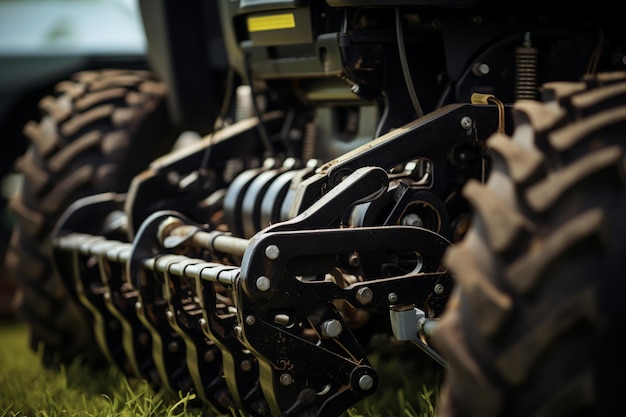 Foto moderne landwirtschaftliche maschinen in aktion