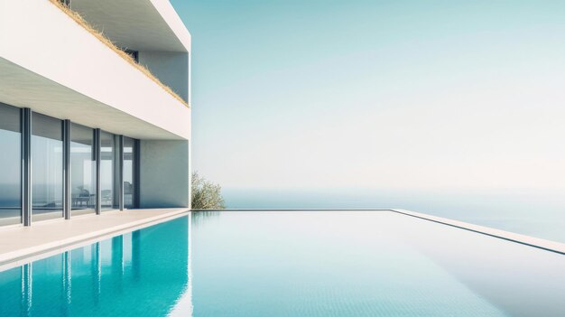 Moderne Luxusvilla mit Pool Illustration AI GenerativexA