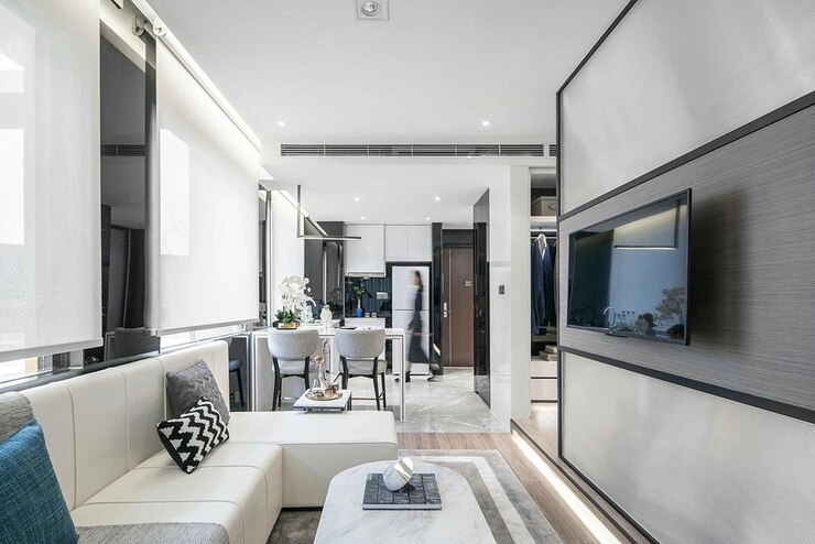 Foto moderne minimalistische wohnungsinterieur