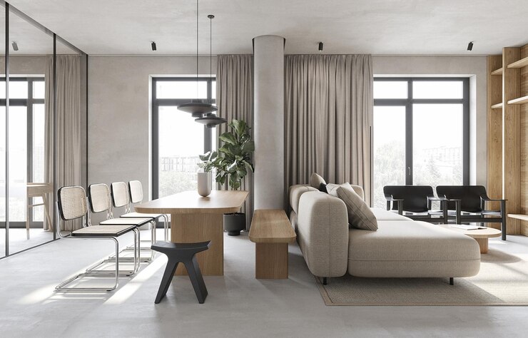 Foto moderne minimalistische wohnungsinterieur