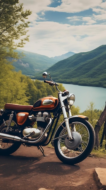 Moderne Motorrad-Mobile-Wallpapier-Biker-Landschaft
