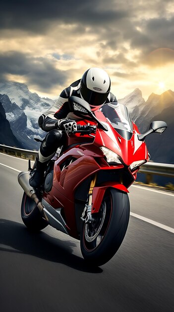 Moderne Motorrad-Mobile-Wallpapier-Biker-Landschaft