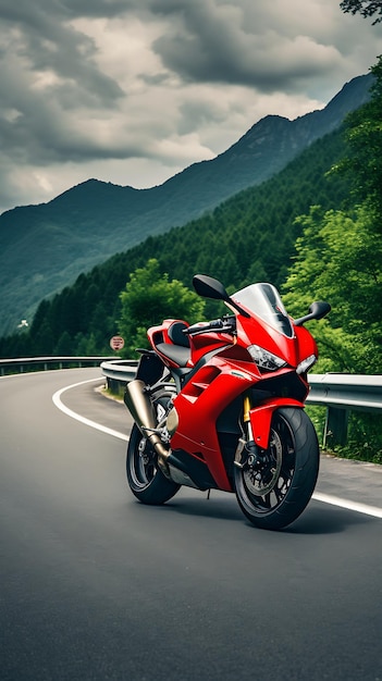 Moderne Motorrad-Mobile-Wallpapier-Biker-Landschaft