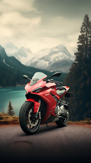 Moderne Motorrad-Mobile-Wallpapier-Biker-Landschaft