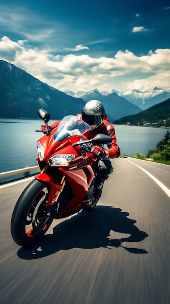 Moderne Motorrad-Mobile-Wallpapier-Biker-Landschaft