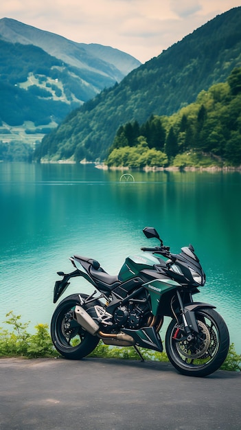 Moderne Motorrad-Mobile-Wallpapier-Biker-Landschaft