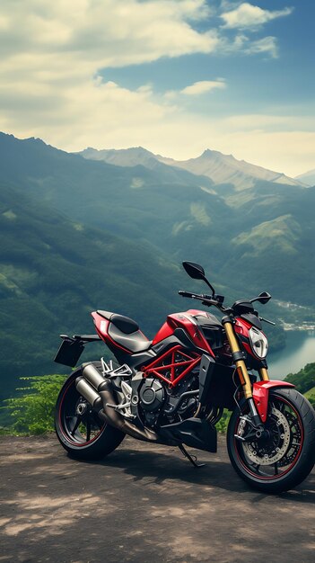 Moderne Motorrad-Mobile-Wallpapier-Biker-Landschaft