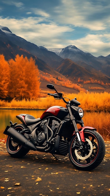 Moderne Motorrad-Mobile-Wallpapier-Biker-Landschaft