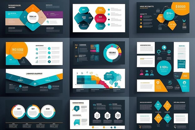 Moderne Präsentations-Slide-Vorlagen Infografik-Elemente Vorlage für den Webdruck Jahresbericht Broschüre