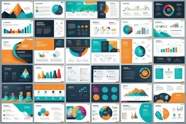 Foto moderne präsentations-slide-vorlagen infografik-elemente vorlage-set für den webdruck