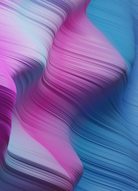 Moderne rosa und blau gefärbte postercolor dynamischer WellenflussFlüssige wellenförmige Formen abstrakter holografischer 3D-WellenhintergrundDigitaler Hintergrund 3D-Rendering von verdrehten Linien Modernes Hintergrunddesign