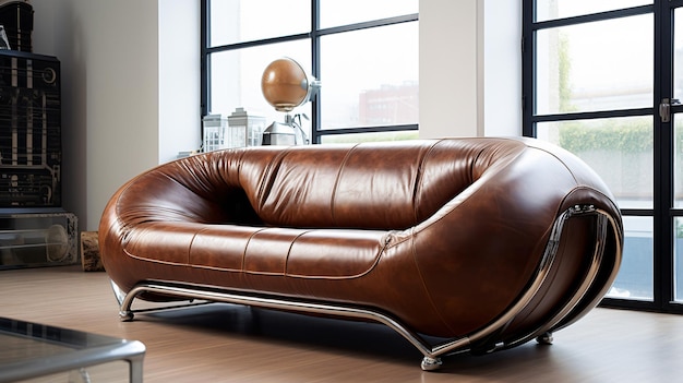Moderne Sofa aus synthetischem Leder