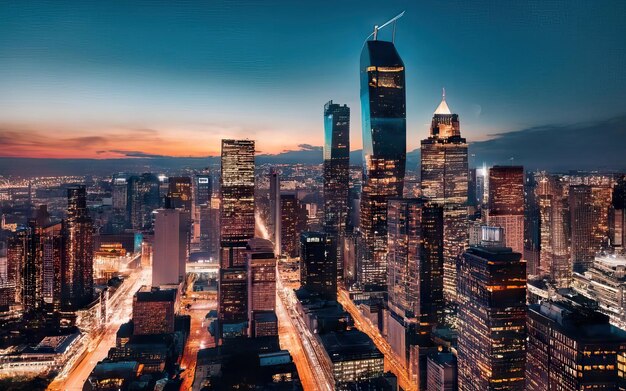 Foto moderne stadt mit wolkenkratzern