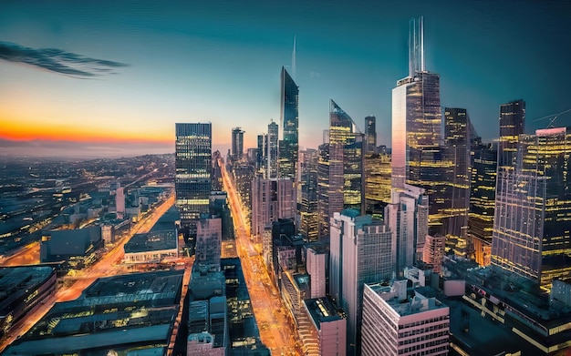 Foto moderne stadt mit wolkenkratzern