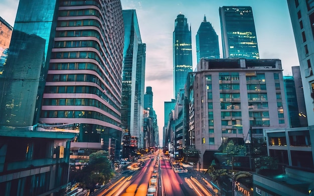 Foto moderne stadt mit wolkenkratzern