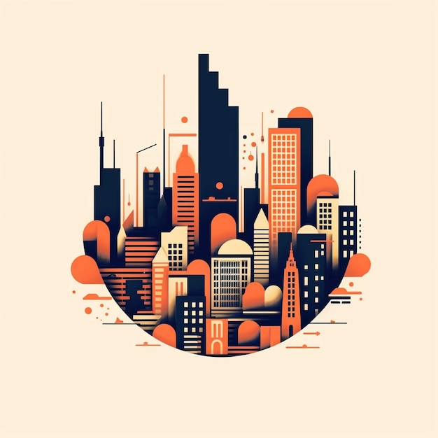 Moderne Stadt-Skyline im flachen Stil Stadtlandschaft Vektor-Illustration