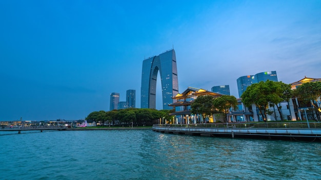 Moderne städtische architektonische Landschaft von Suzhou China