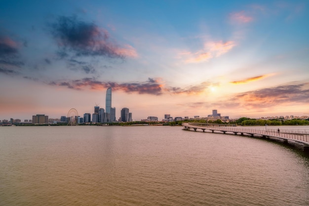 Moderne städtische architektonische Landschaft von Suzhou China