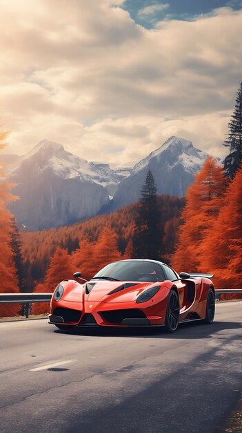 Foto moderne super-auto-geschwindigkeits-wallpaper mobile landschaft