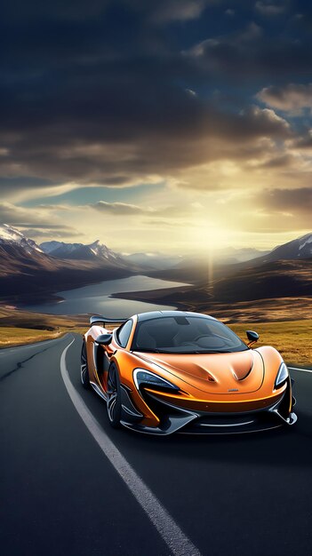 moderne Super-Auto-Geschwindigkeits-Wallpaper mobile Landschaft