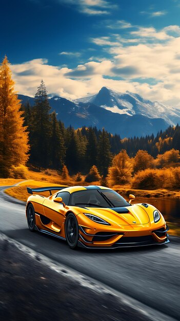 moderne Super-Auto-Geschwindigkeits-Wallpaper mobile Landschaft