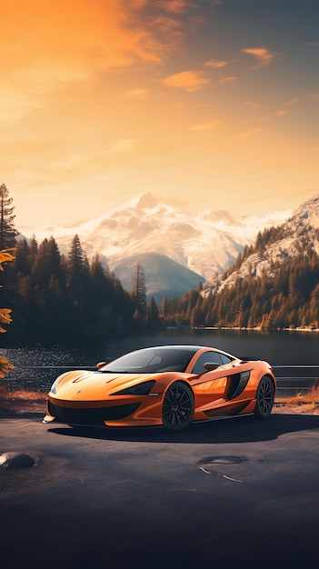 moderne Super-Auto-Geschwindigkeits-Wallpaper mobile Landschaft