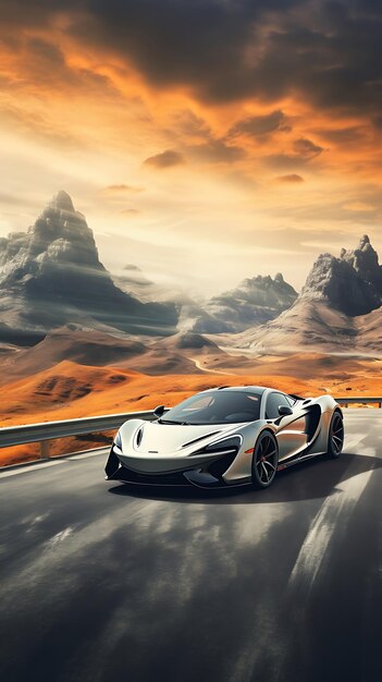 moderne Super-Auto-Geschwindigkeits-Wallpaper mobile Landschaft