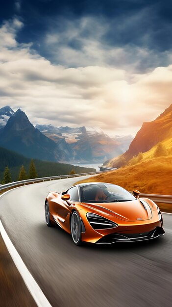 moderne Super-Auto-Geschwindigkeits-Wallpaper mobile Landschaft