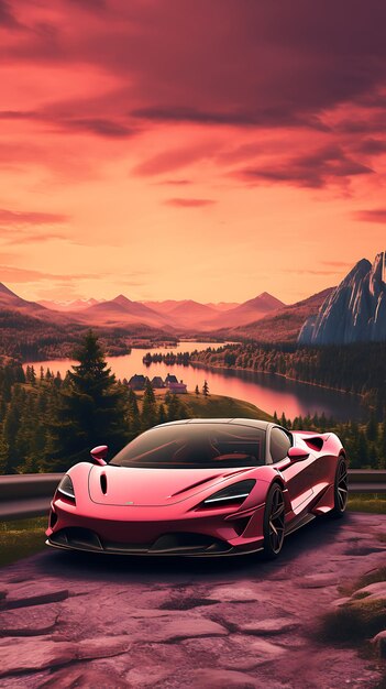 moderne Super-Auto-Geschwindigkeits-Wallpaper mobile Landschaft