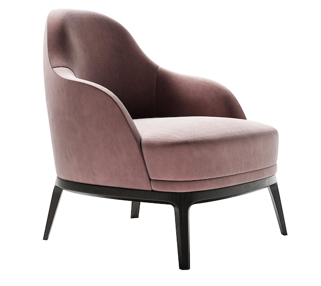 Moderne und klassische rosa Samtsofa auf weißem Hintergrund Furniture Store-Kollektion
