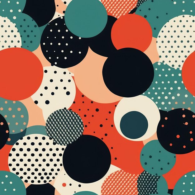 Moderne Variante des klassischen Polka-Dot-Musters, unendliche nahtlose Hintergründe, generative KI